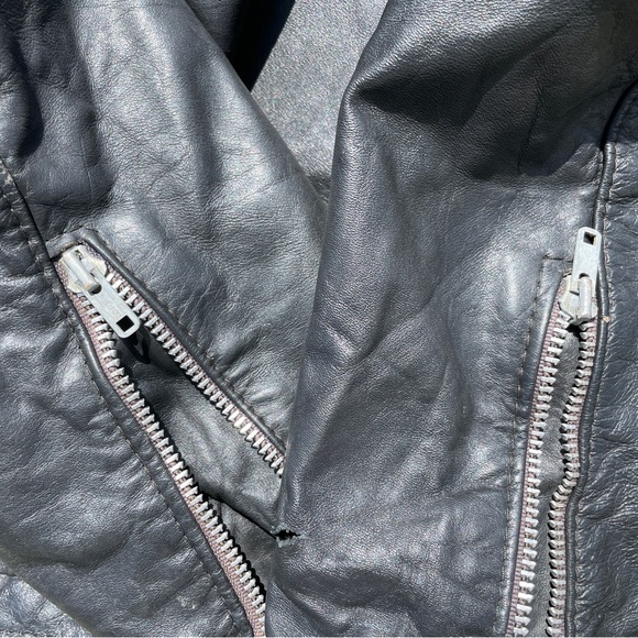 Brooks Leather Cafe Racer Jacket, Made in USA, Size 44 - Picture 7 of 8